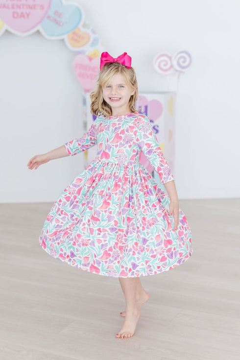 watercolor-hearts-3-4-sleeve-pocket-twirl-dress Mila &  Rose - Sophia's Style--4T--5